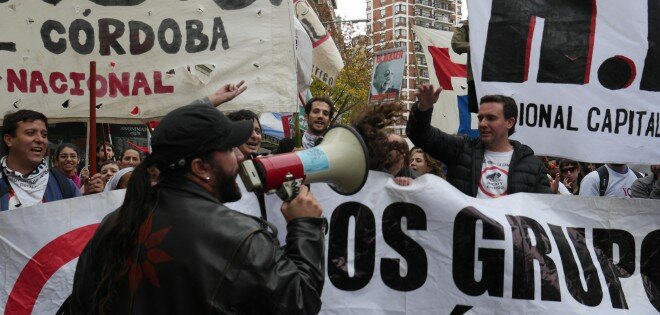 Manifestation de l’organisation H.I.J.O.S contre les criminels de la dictature, en mai 2015 à Buenos Aires