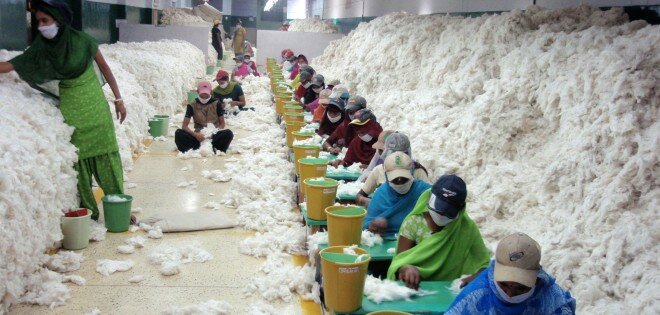 Filature de coton en Inde